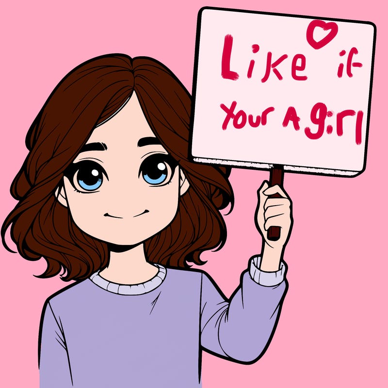 realistic girl holding up a sign