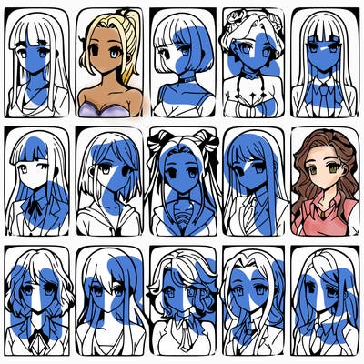 girls that look diffrent anime