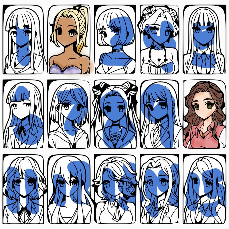 girls that look diffrent anime