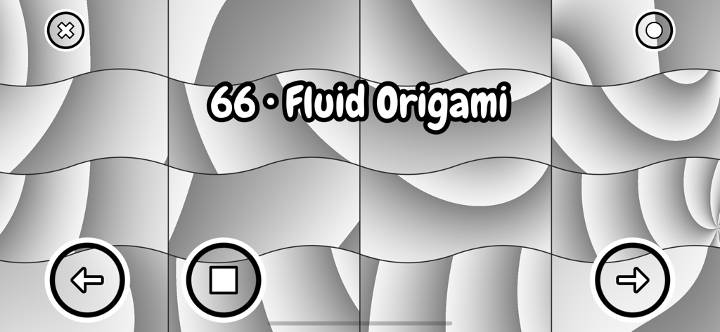 Poetica - Art in Motion - Patrones abstractos ondulados en blanco y negro en el nivel Fluid Origami de la aplicación Poetica