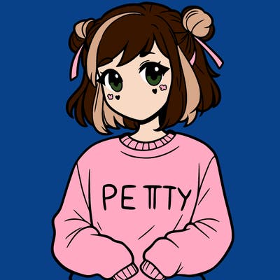 girl with a pretty sweat shirt