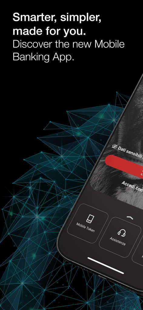 Banca Generali Private mobile banking app interface in dark mode