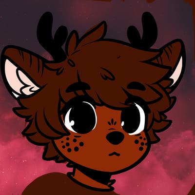 a humanoid deer with soft fluffy ears