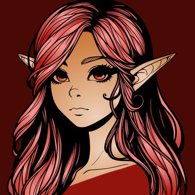 elf girl realistic dark fantasy
