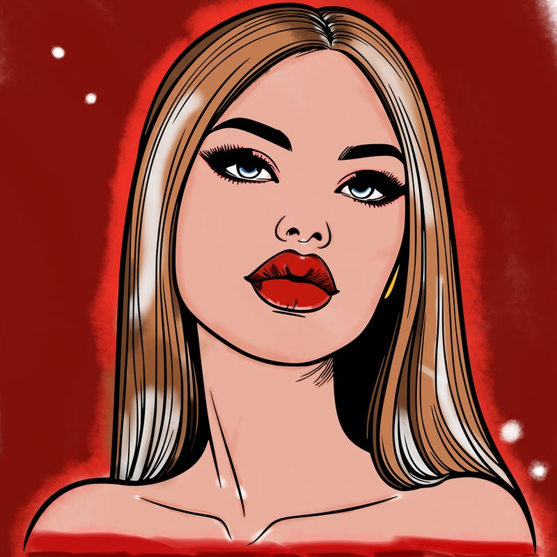 realistic woman with full lips