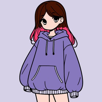 girl with big sweatshirt