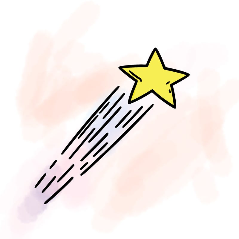 a shooting star in the sky