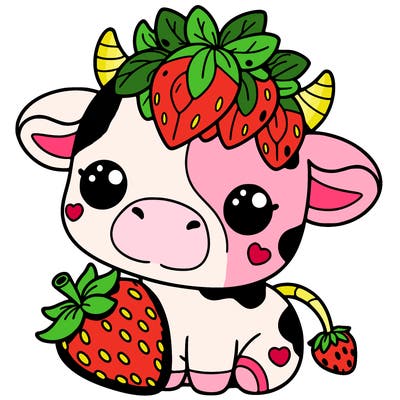 cute strawberry cow