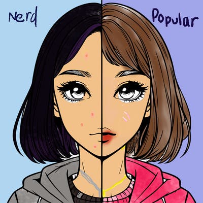 split realistic girl