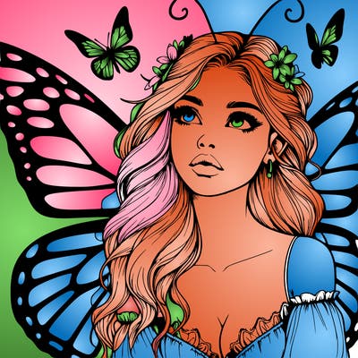 butterfly fairy realistic girl