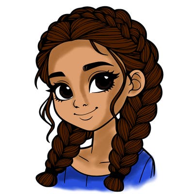 girl with braids realistic