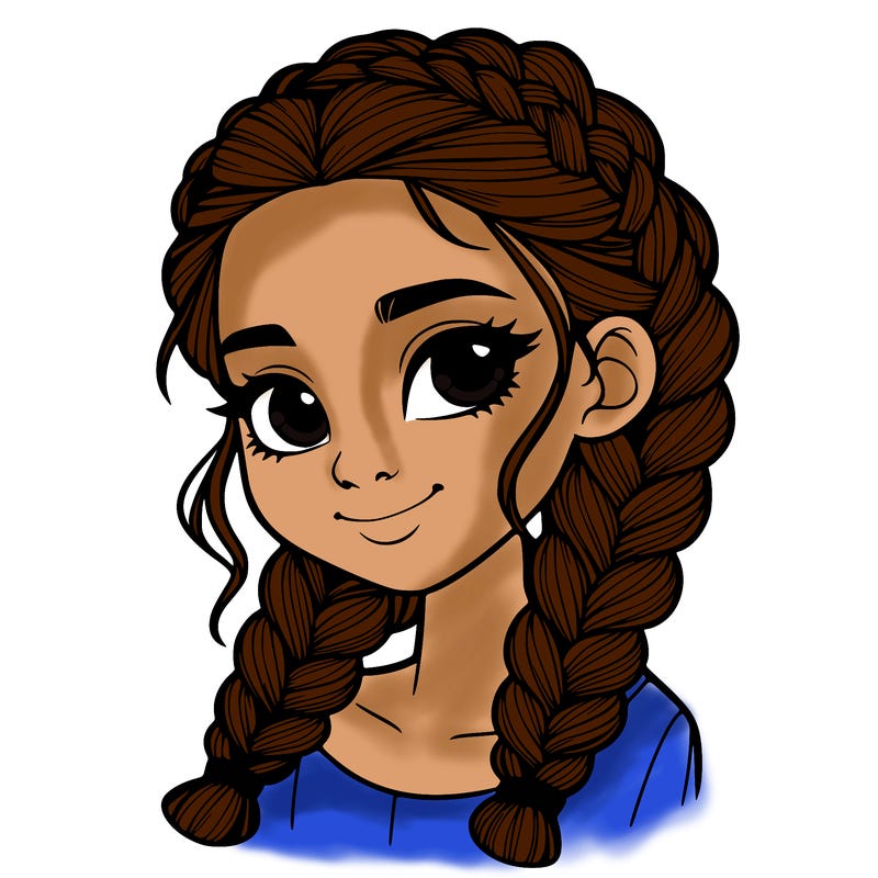 girl with braids realistic
