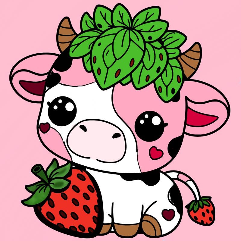 cute strawberry cow