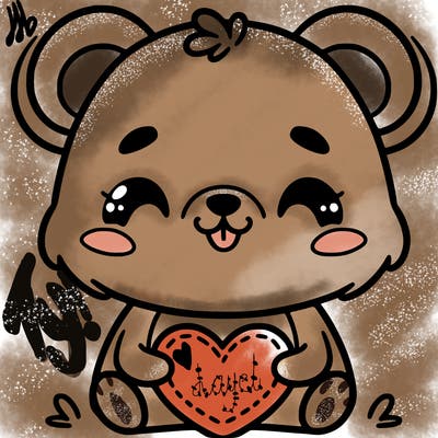 one cute animal with a heart