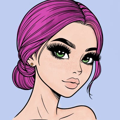realistic girl with lashes