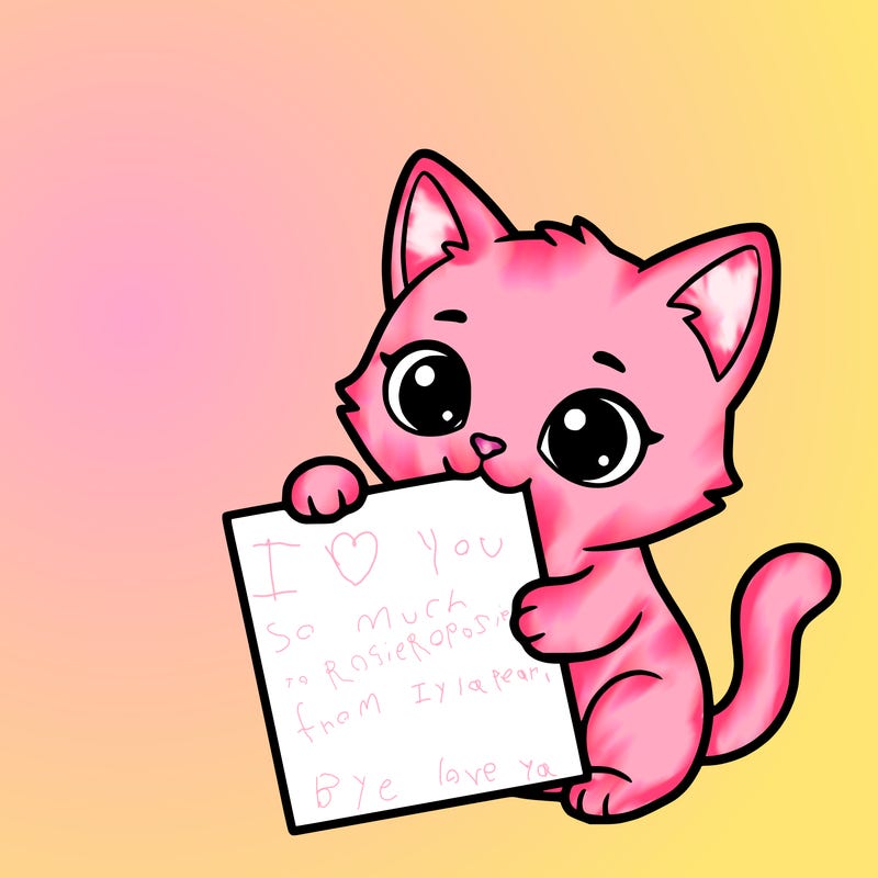 a small cat with a blank sheet of paper in its hand. the cat is sooooooo cute!