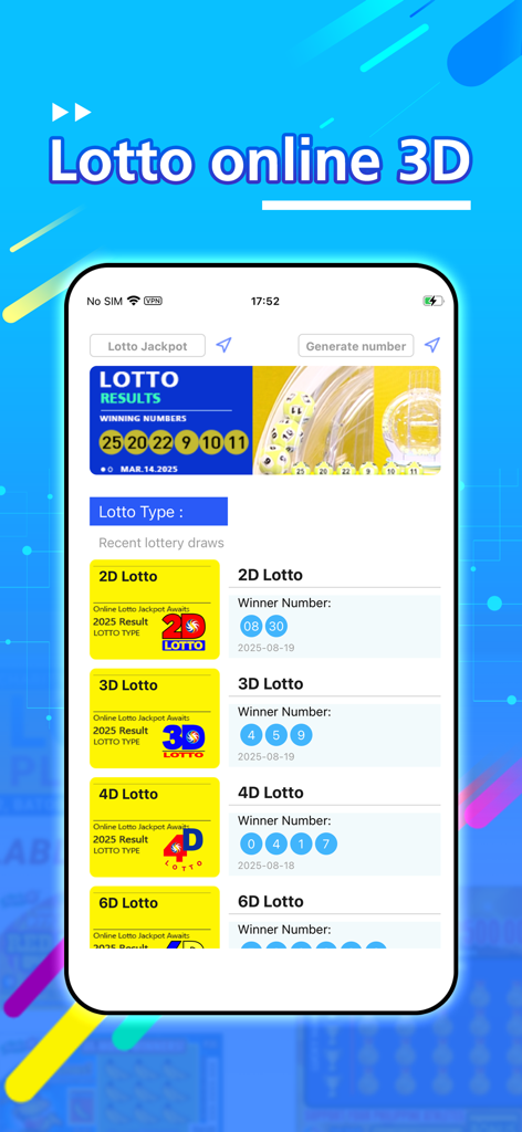 pcso lotto online family - Mobile screen showing daily PCSO lottery results for 2D 3D 4D and 6D games