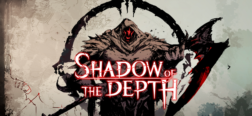Shadow of the Depth - Shadow of the Depth title screen featuring a dark hooded character in a hand-drawn fantasy art style