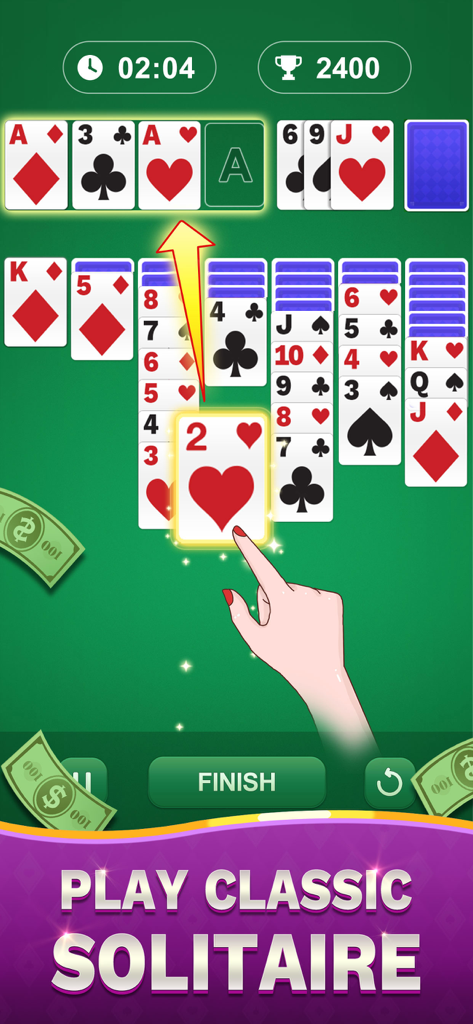 Solitaire of Cash - Solitaire of Cash game screen showing classic card matches and cash rewards