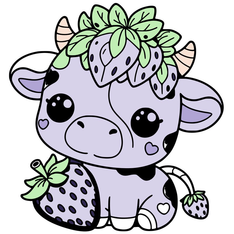 cute strawberry cow