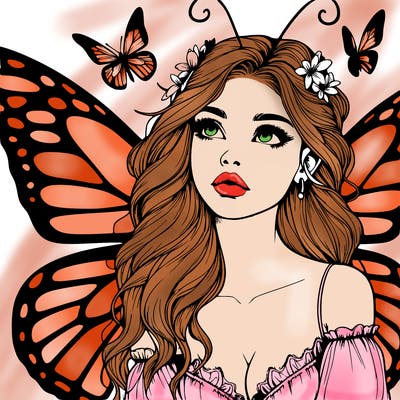 butterfly fairy realistic girl