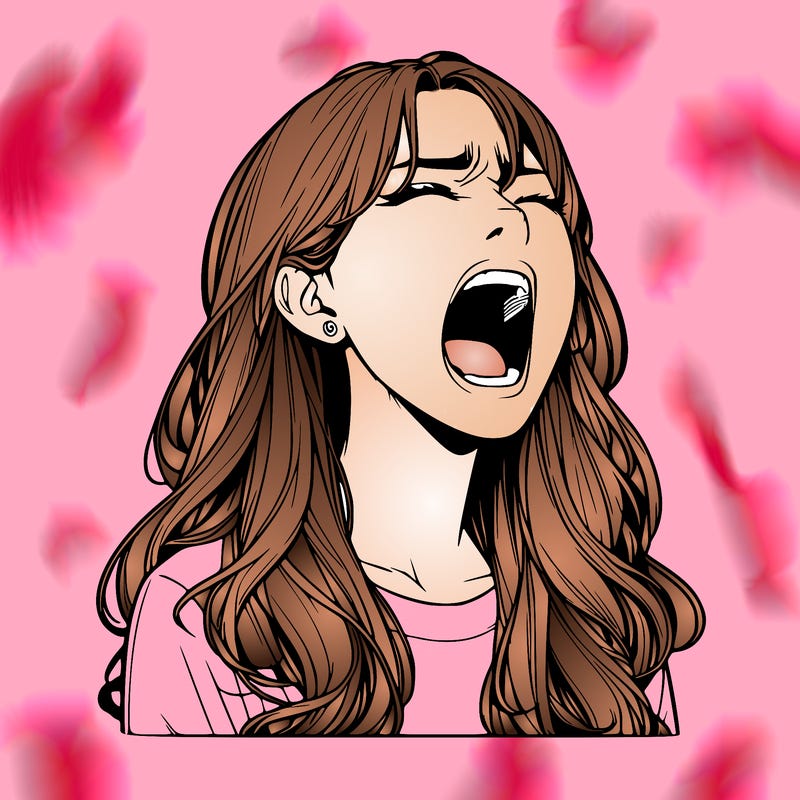 screaming realistic, girl