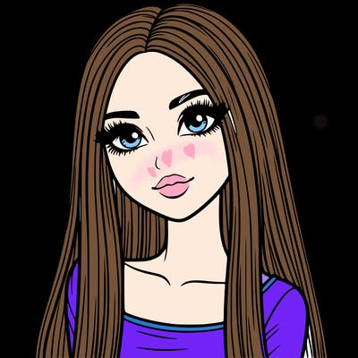 realistic girl with straight and long hair