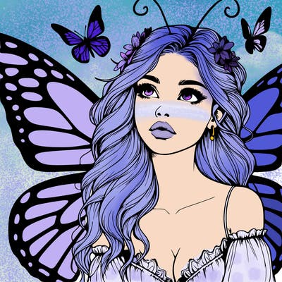 butterfly fairy realistic girl