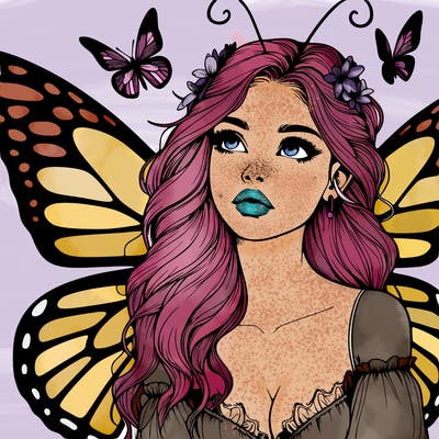 butterfly fairy realistic girl