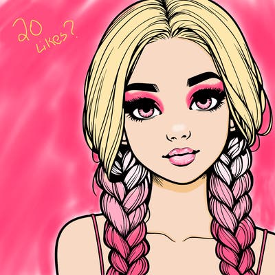 realistic girl with braids