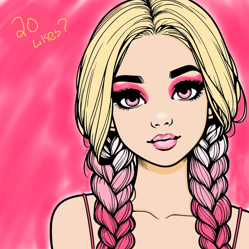 realistic girl with braids