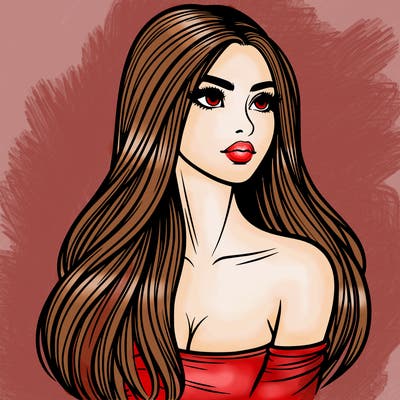 realististic girl long hair