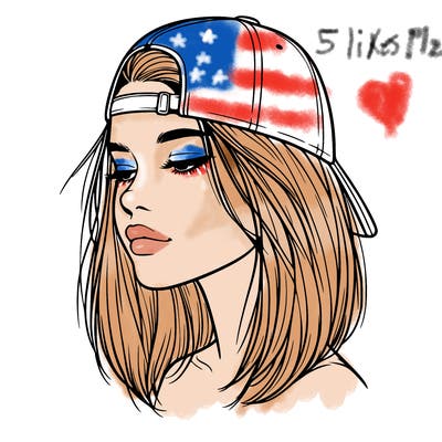 realistic  girl with a backwards hat