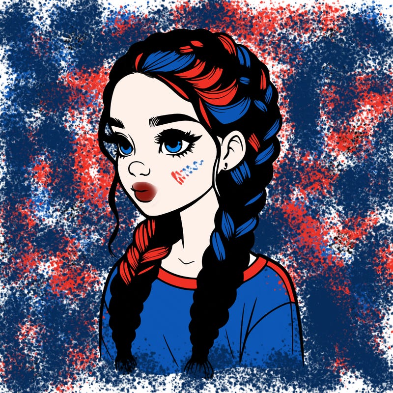 realistic girl with braids