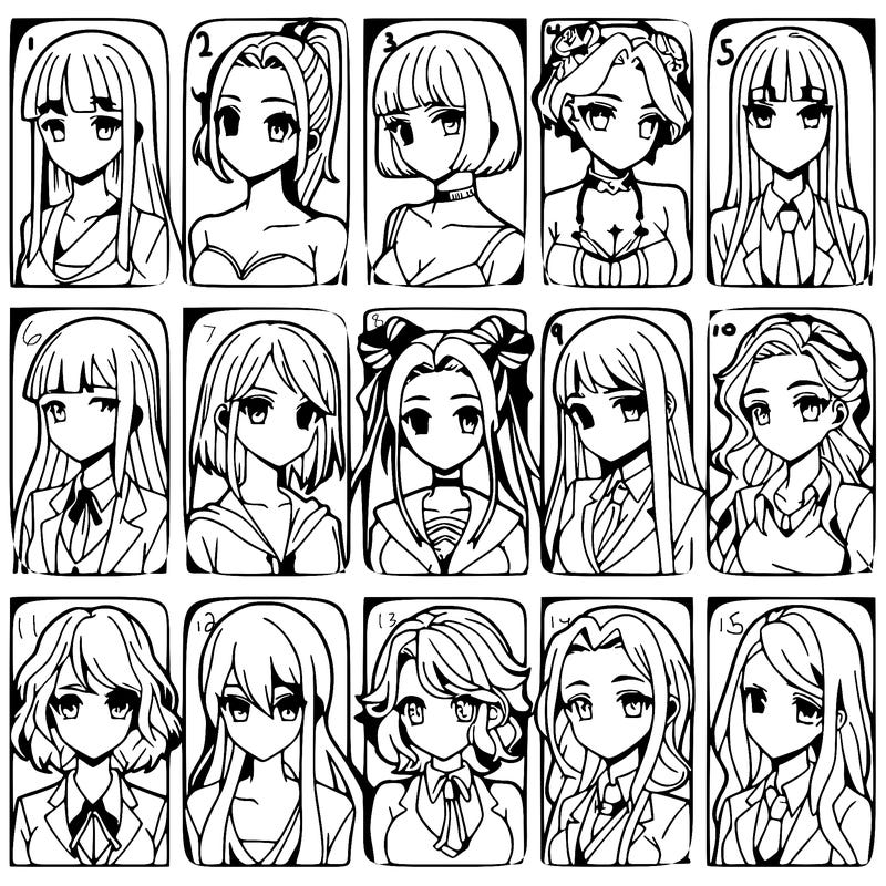 girls that look diffrent anime