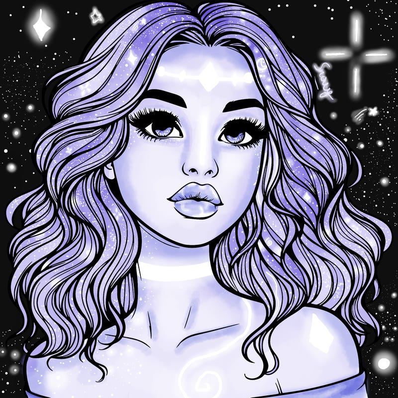 realistic girl with wavy hair and lips