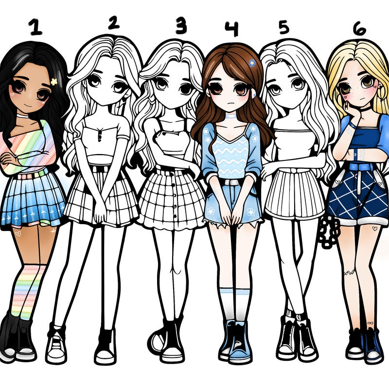 a group of girls realistic