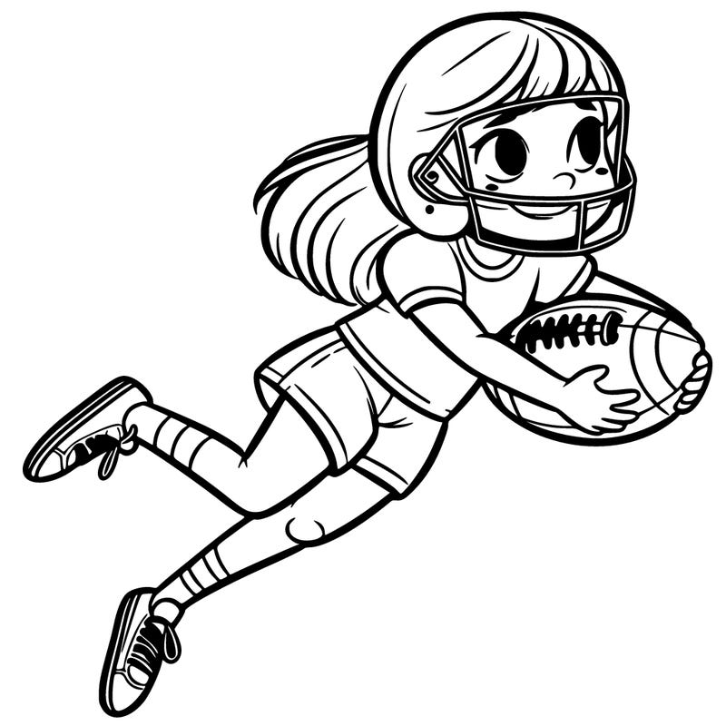 a girl playing tackle football.
