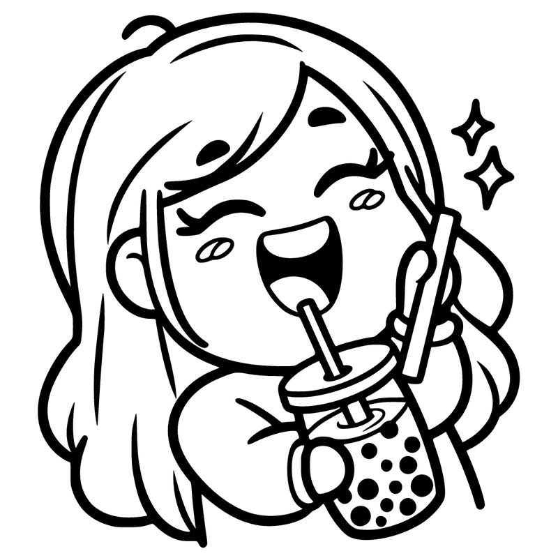 somebody drinking boba