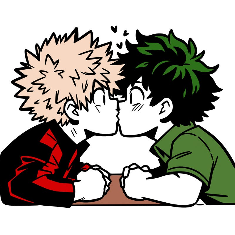 bakugou and deku smooching