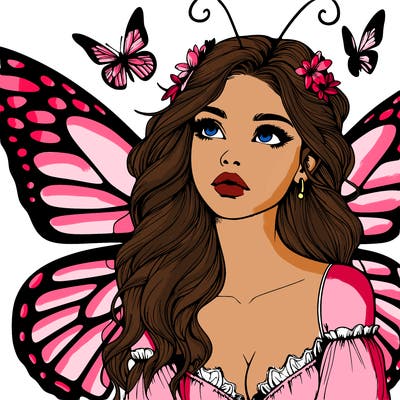 butterfly fairy realistic girl