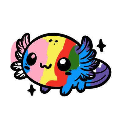 cute easy baby axolotl