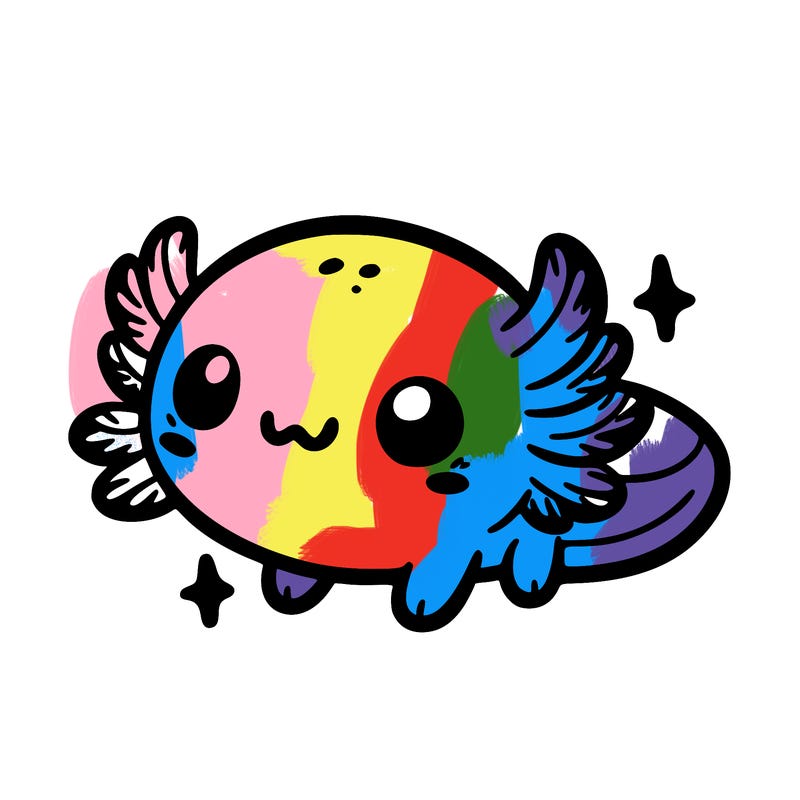 cute easy baby axolotl