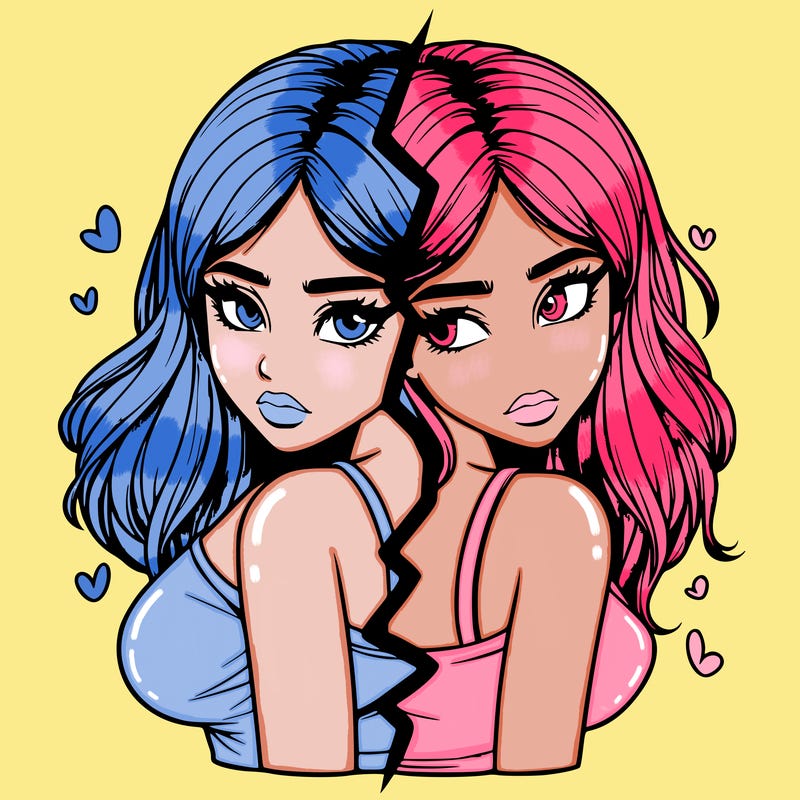 realistic girl split