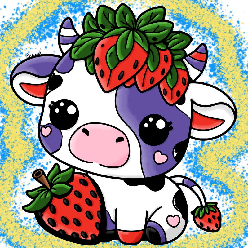 cute strawberry cow