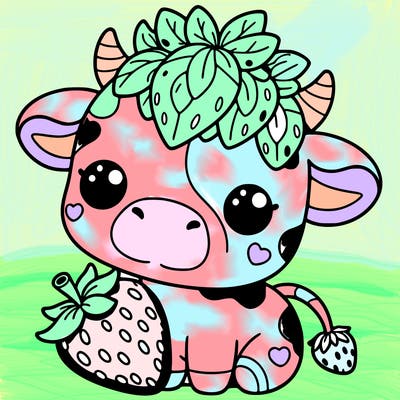 cute strawberry cow