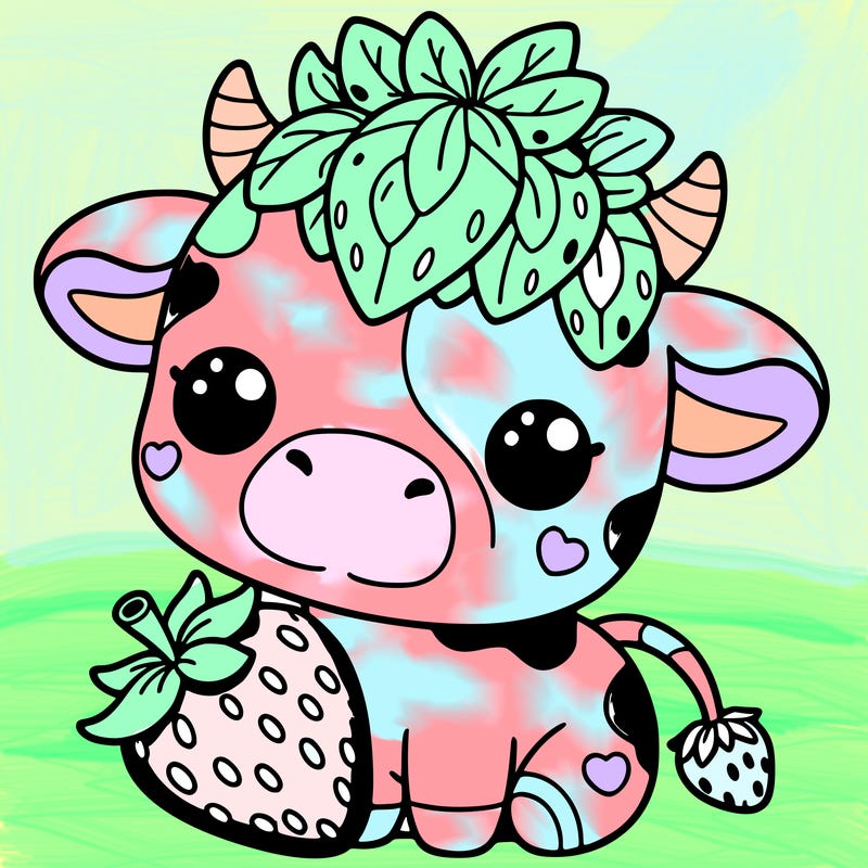 cute strawberry cow