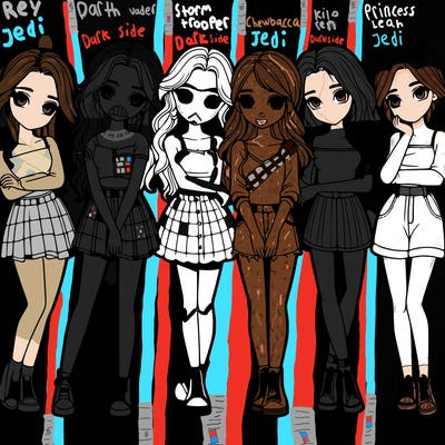 a group of girls realistic