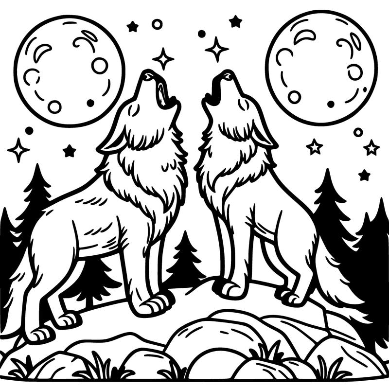 wolf howling at the moon