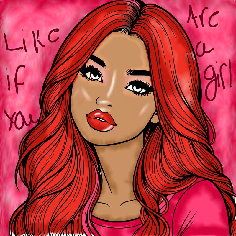 realistic girl with hair on her hair and lips